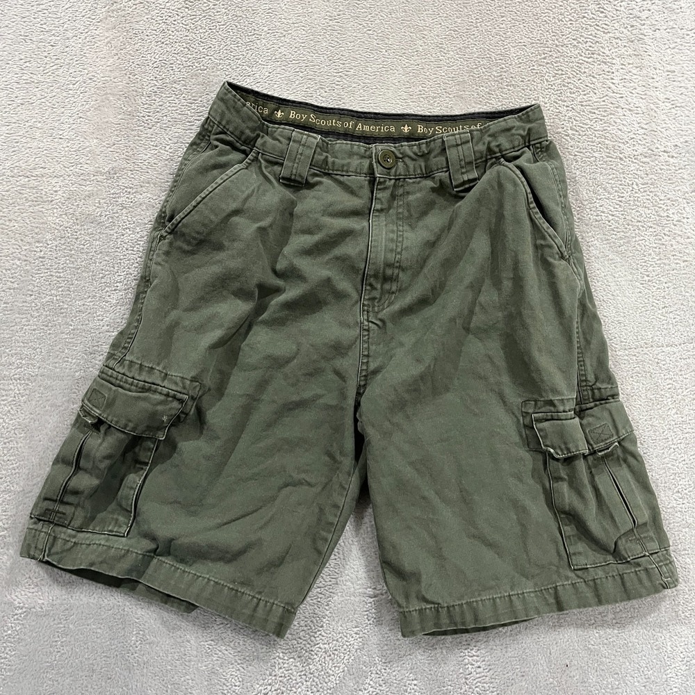 Boy Scouts Cargo Shorts Youth‎ Switchback Olive Green Uniform 22 Outdoors Hiking